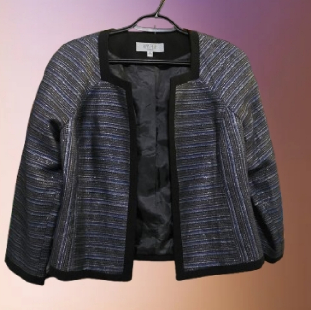 Kasper Metallic Striped Blazer